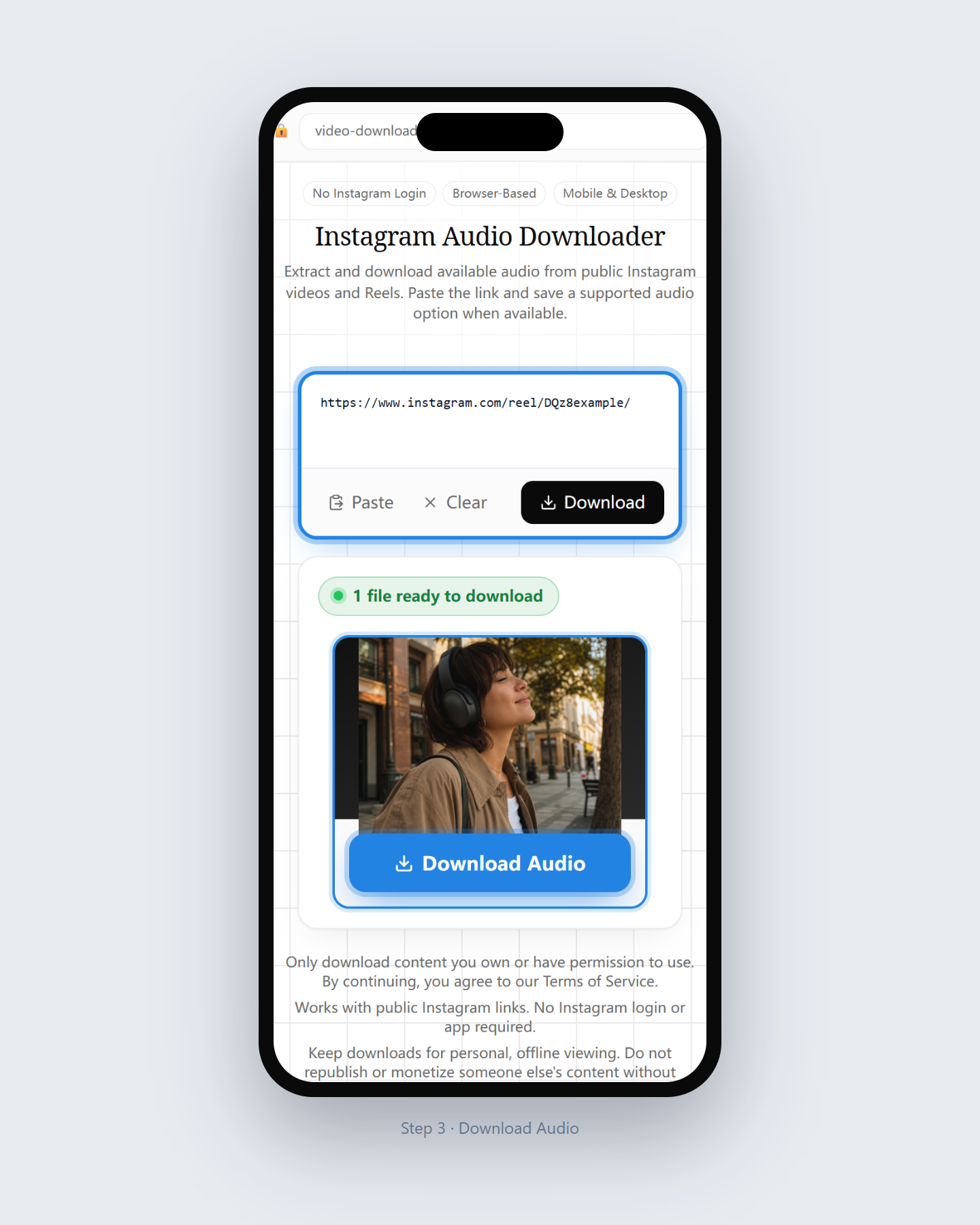 How to Download Audio from Instagram — step 3