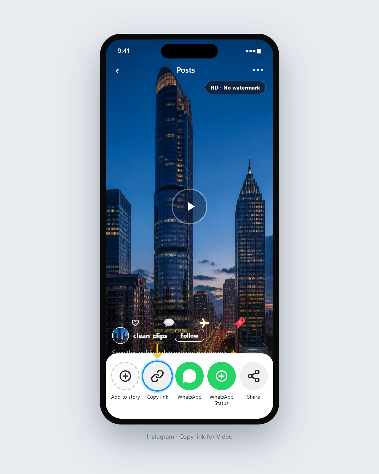 How to Download Instagram Videos Without Watermark — step 1: Copy the Instagram Video Link