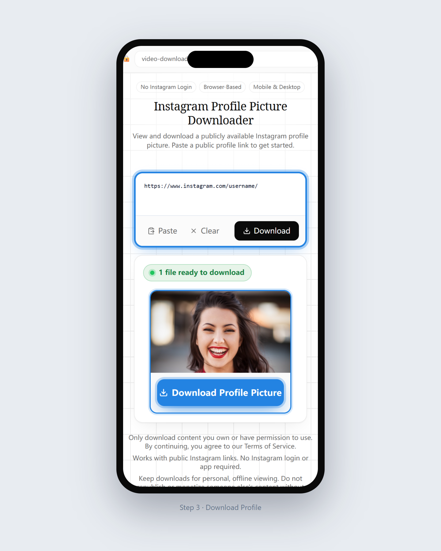 How to Download an Instagram DP — step 3