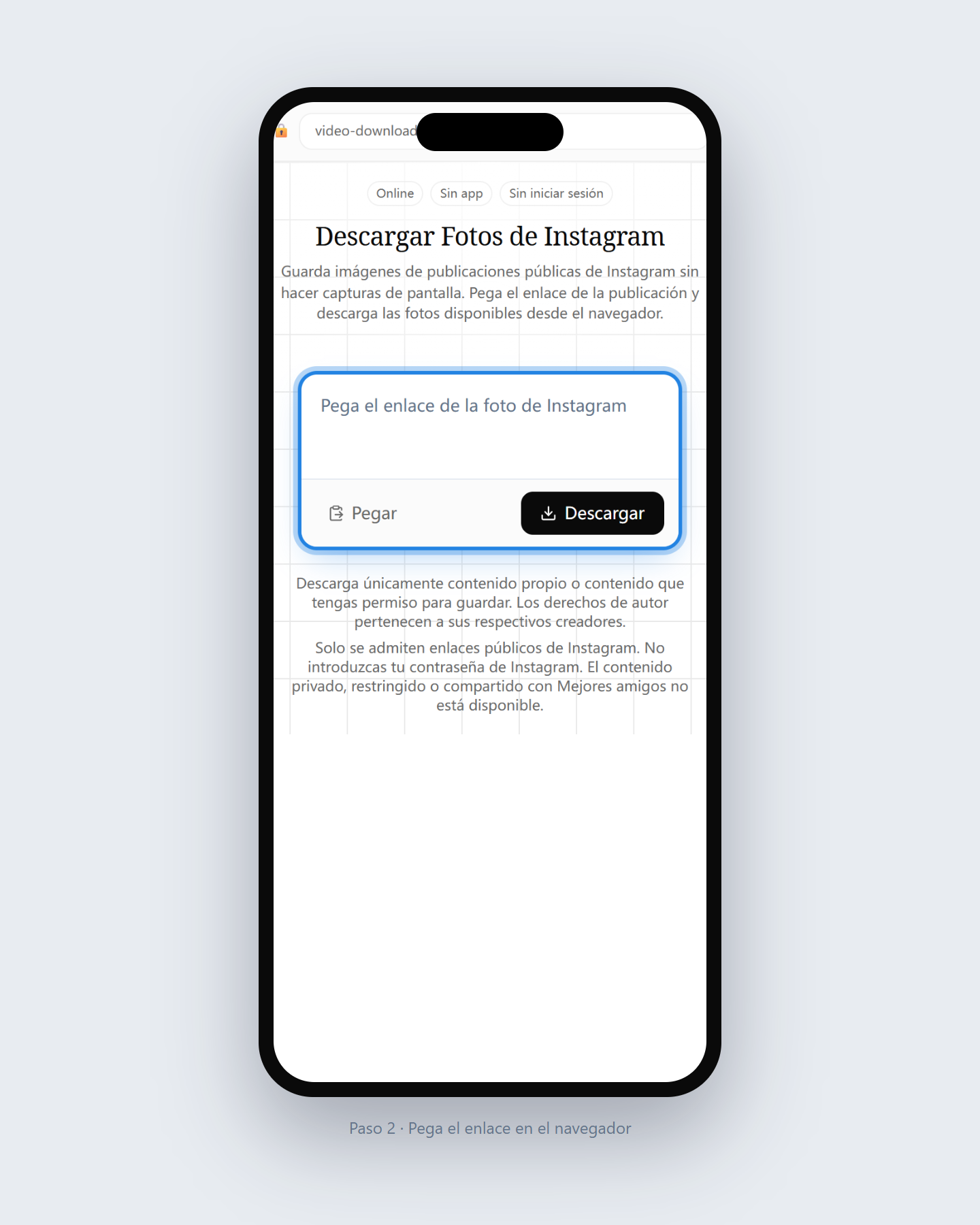 Cómo descargar fotos de Instagram — paso 2