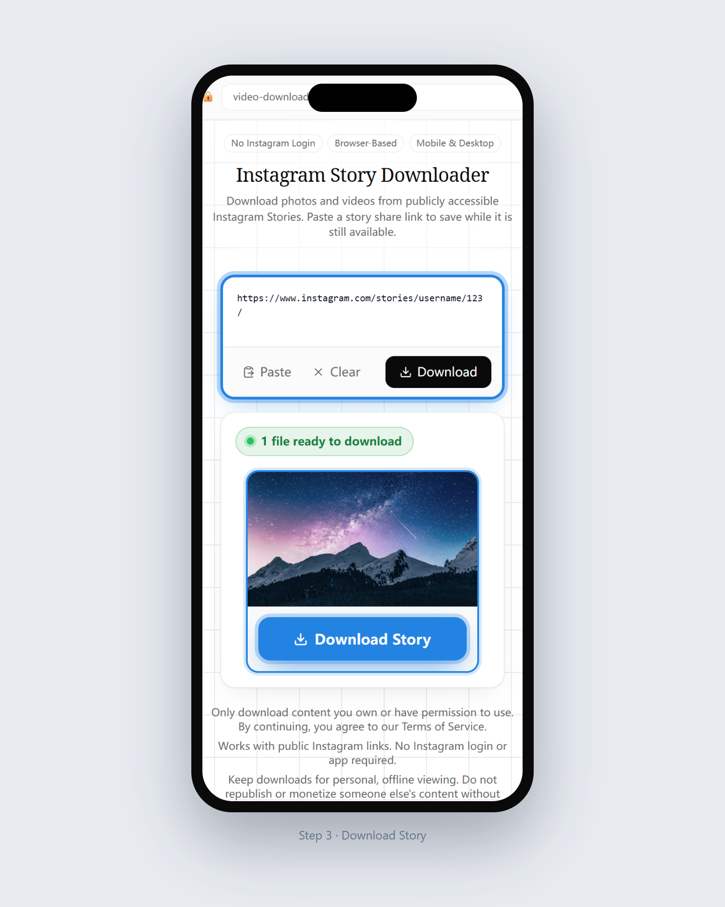 How to Download Instagram Stories — step 3