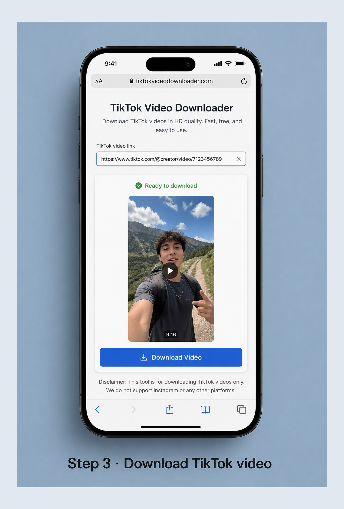 Download the available TikTok video to your device