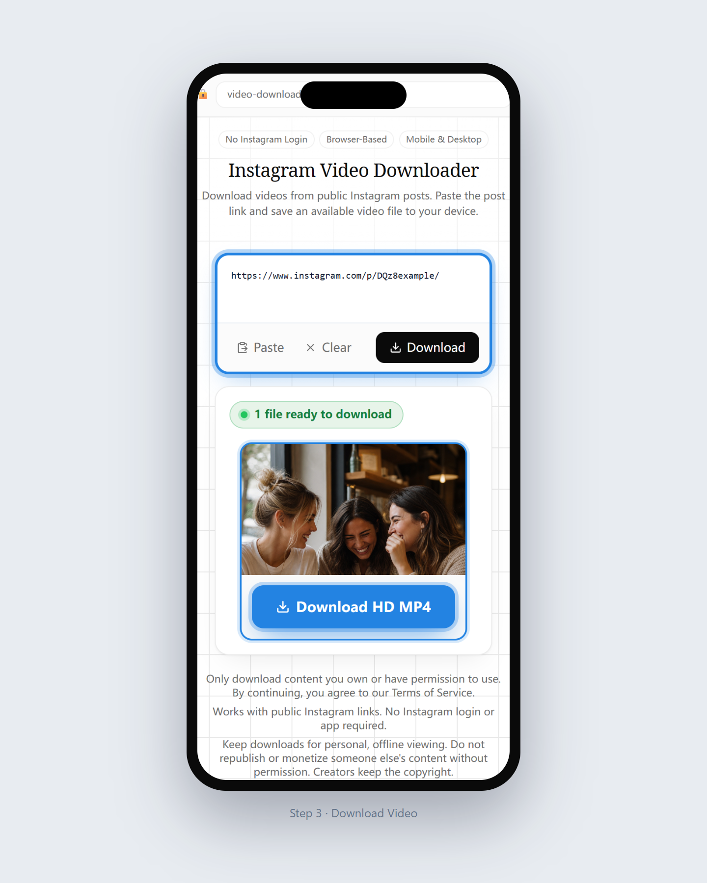 How to Download Instagram Videos Online — step 3
